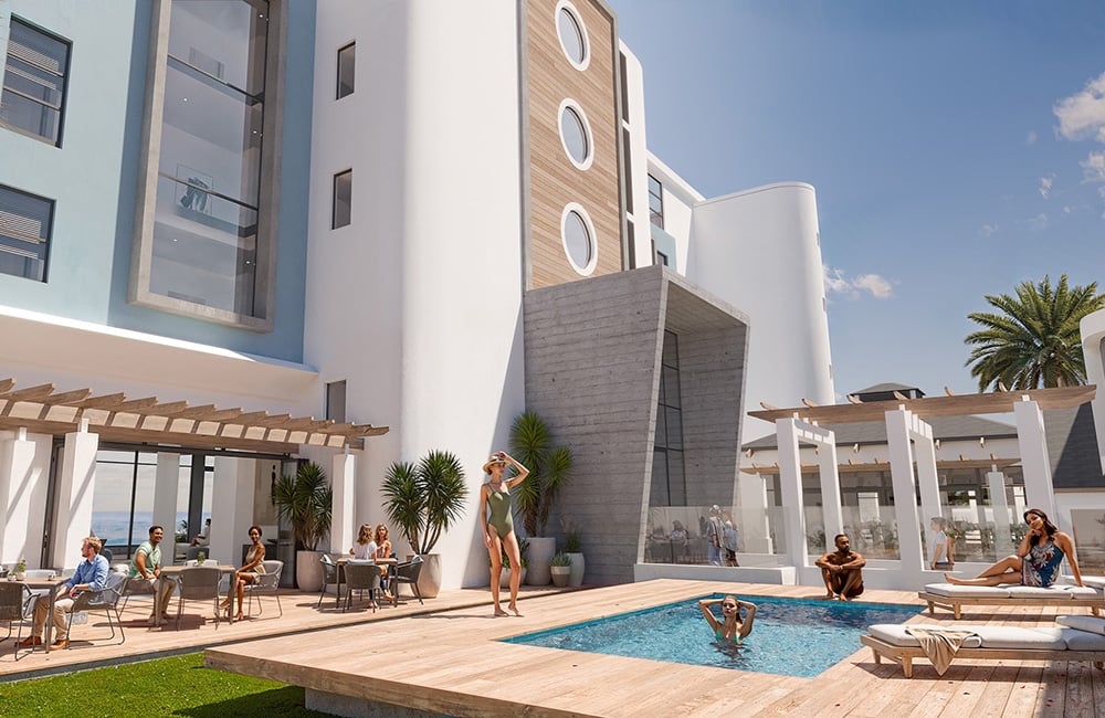 The Admiral hotel pool, Gondwana Collection render