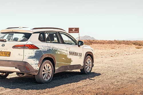 Namibia2Go rental car on a gravel road