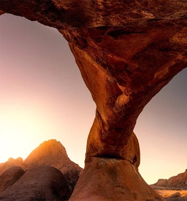 Rock pillar, sunset, Namibia Rock pillar, sunset, Namibia