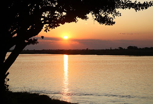 Sunset over the Zambezi River