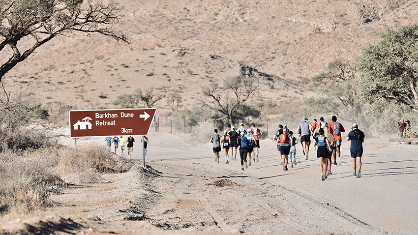 Trail runners participating in the Spreetshoogte Challenge, Namibia