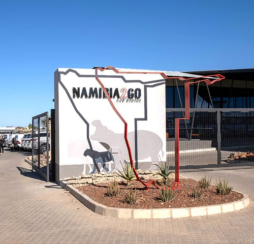 Namibia2Go car rental, entrance gate, Namibia