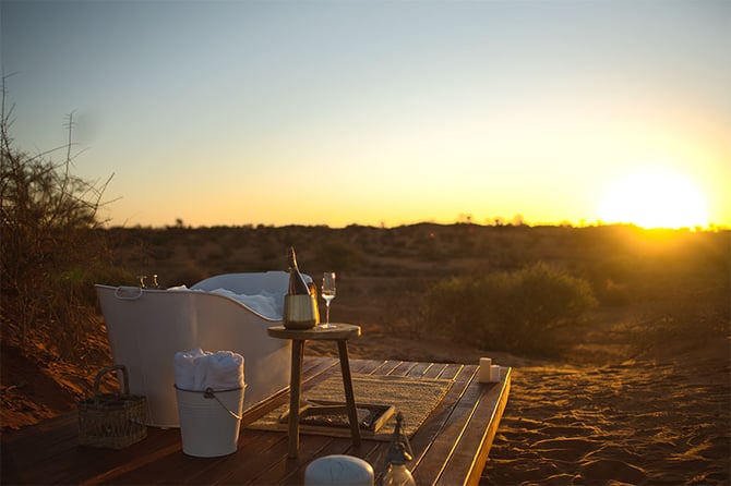 Reverie Kalahari Pod, sunset, Namibia