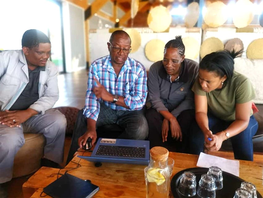 Learning team at Kalahari Anib Lodge, Namibia