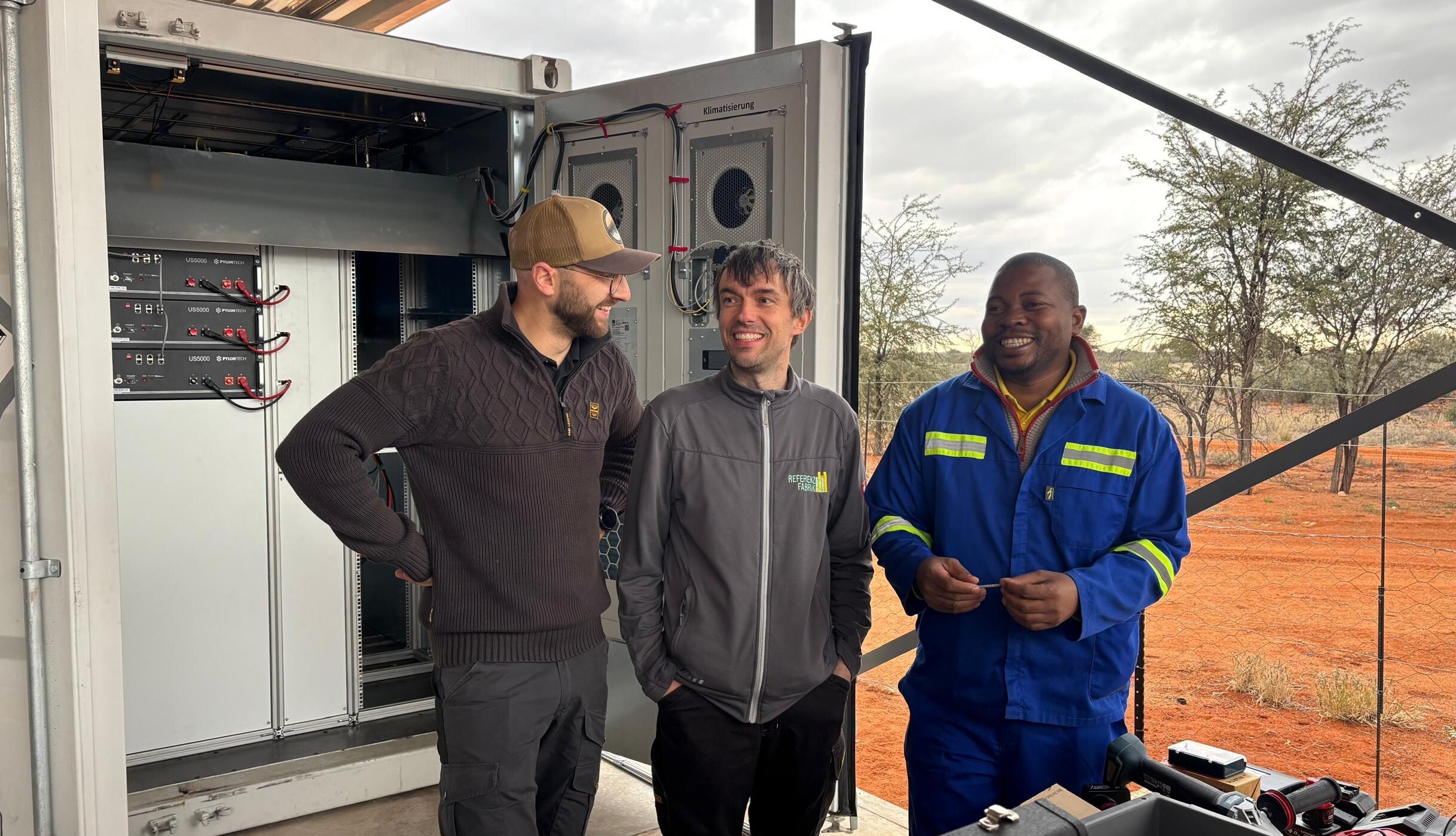 International research team examining the HygO green hydrogen and wastewater treatment project at Kalahari Anib Lodge, Namibia