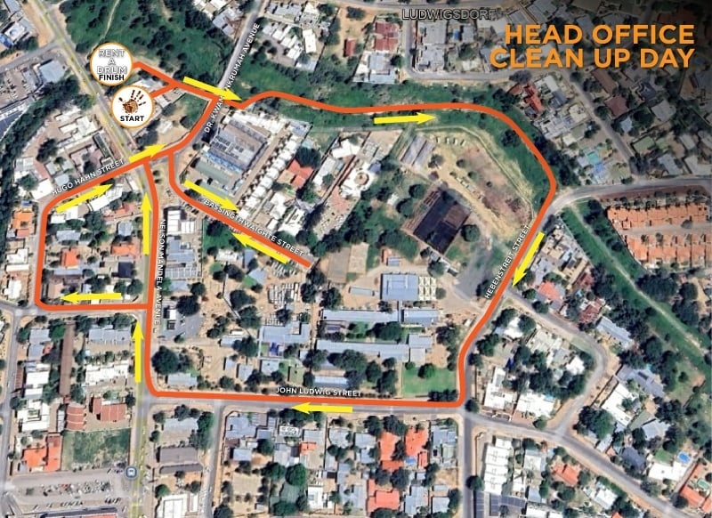Windhoek clean up route 2025