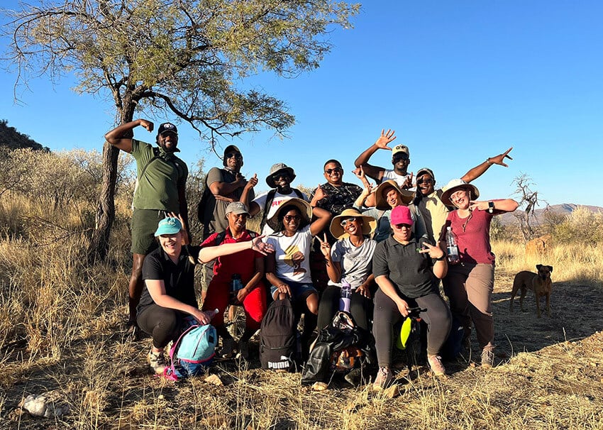 Gondwana Leadership Training team on nature walk, Namibia