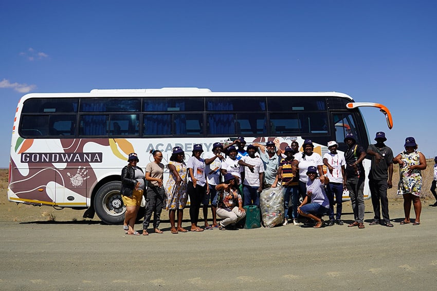 Gondwana Academy participants in front of bus