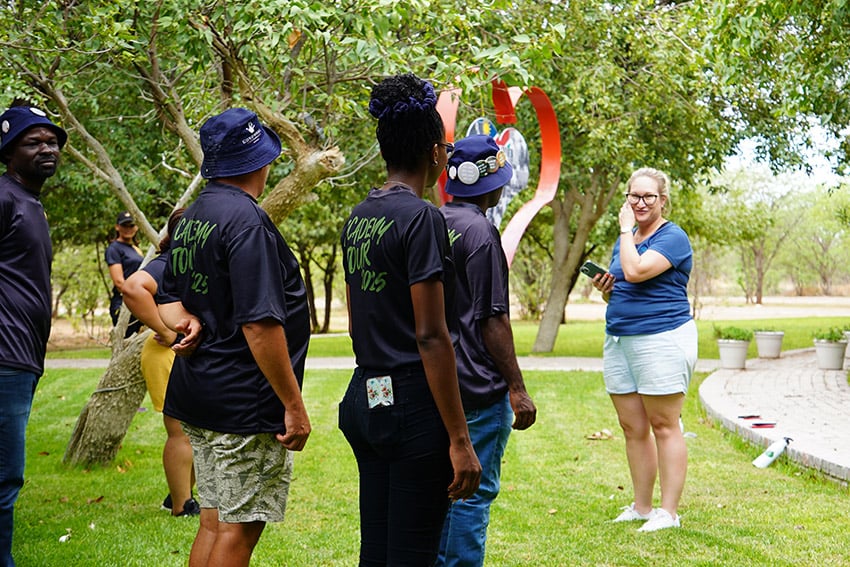 Namibians in green garden, Namibia