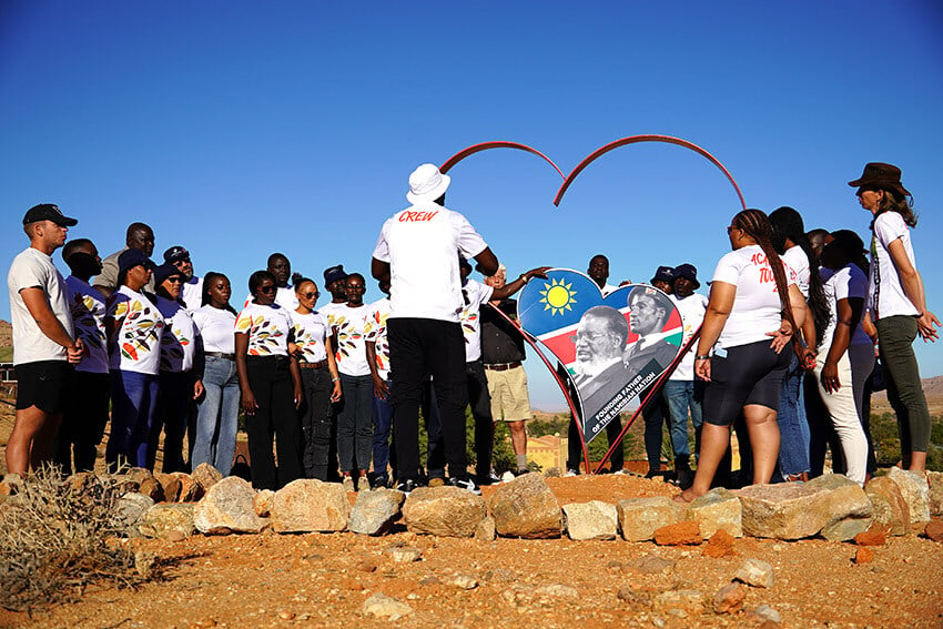 Gondwana Academy group commemorating Sam Nujoma, Namibia