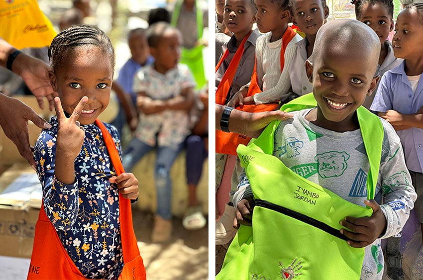 Happy Namibian children smiling