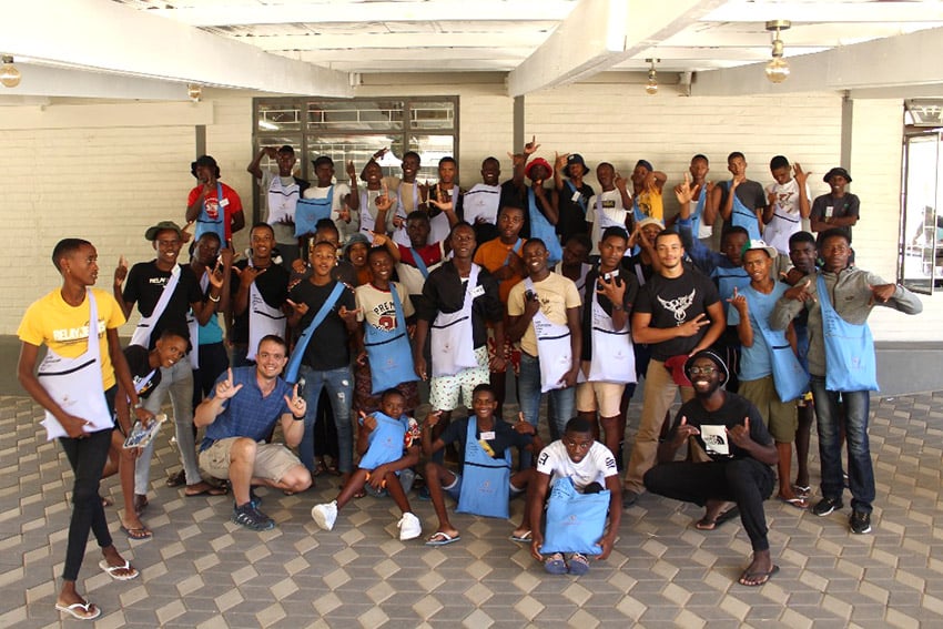 Recipients of christmas bags, Namibia web