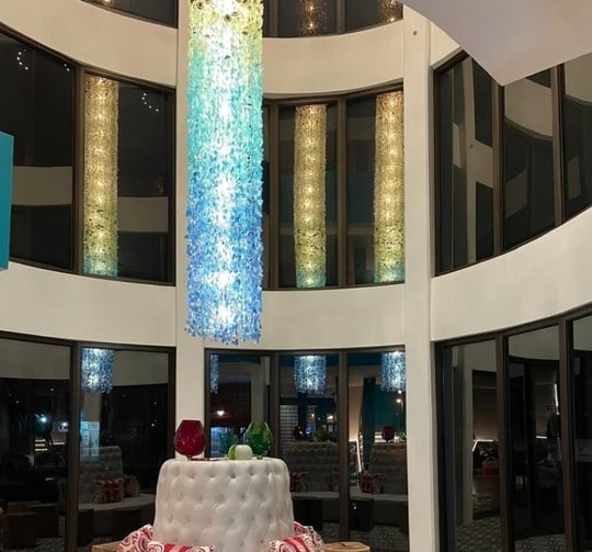 New chandelier at The Delight