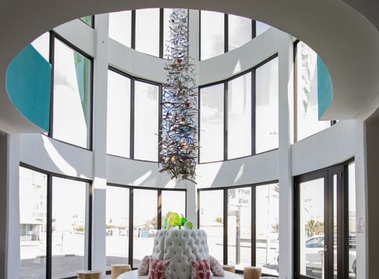 old chandelear at The Delight hotel