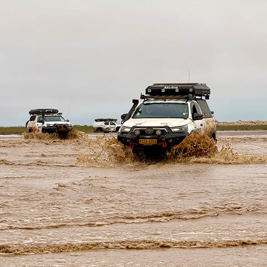 Skeleton Coast 4×4 Expedition, Namibia, driving through water