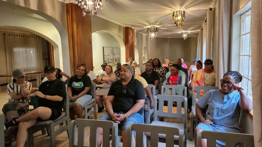 Employees at Damara Mopane Lodge, learning system training