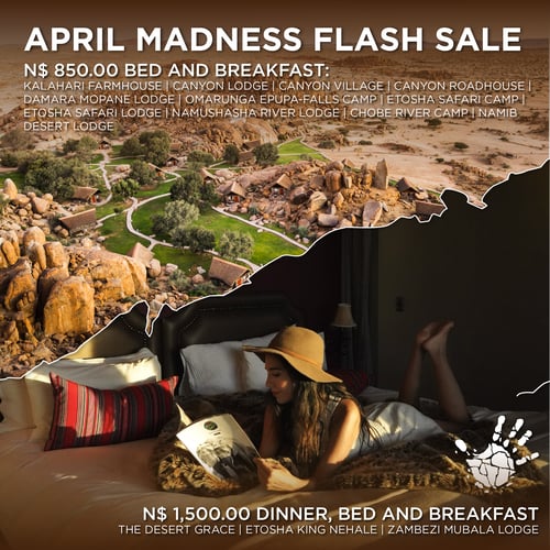 Advertisement for April Flash Sale-Gondwana Namibia