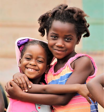 Two Namibian Girls hugging