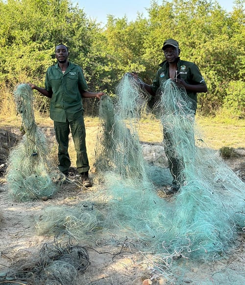 Sikunga fish guards with illegal nets, Zambezi, Namibia