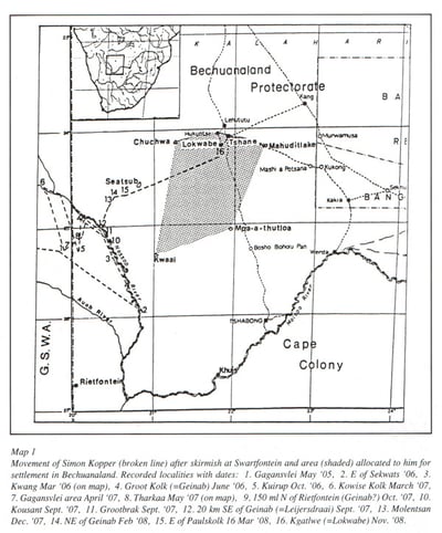 Landkarte Botswana
