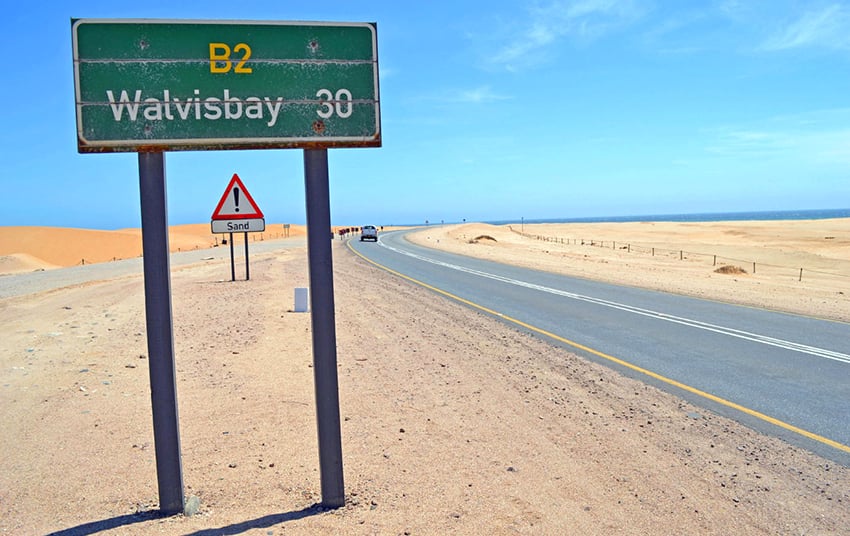 Straße Swakopmund-Walvis Bay