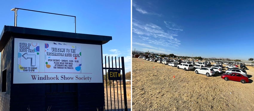 Durchfahrts-Impfstelle in Windhoek