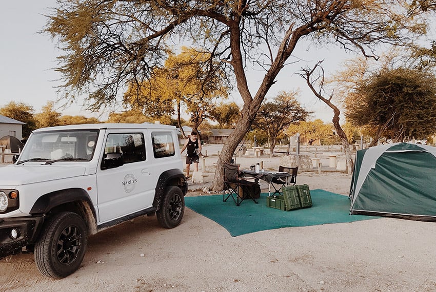 Camping under a tree, Namibia