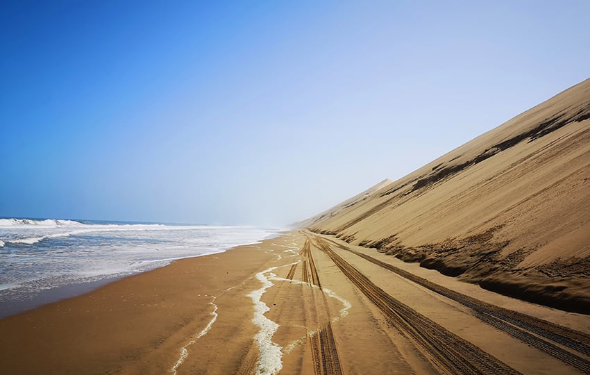 Dunes and sea, Swakopmund, Namibia