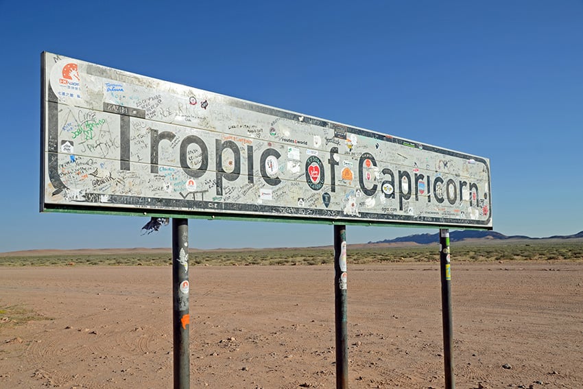 Signboard, Tropic of Capricorn, Namibia