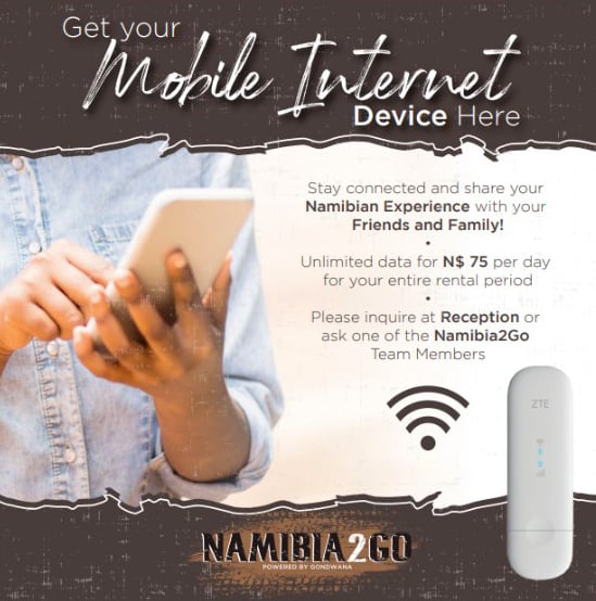 Info-Seite für Namibia2Go WiFi-Dongle