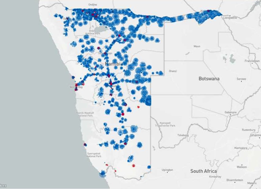 Graphic of MTC’s 3G, 4G and Spectra coverage