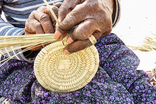 Basket weaving in Namibia
