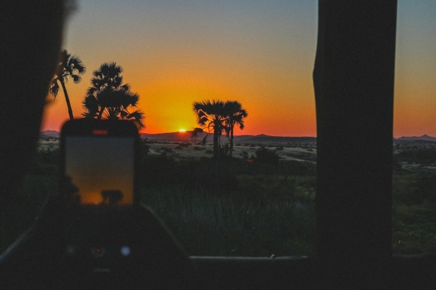 Sunset at Palmwag Lodge & Camp, Gondwana Collection Namibia