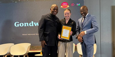 Gondwana Collection Namibia receiving the Brand Africa Award for Most Admired Brand in Tourism and Hospitality.