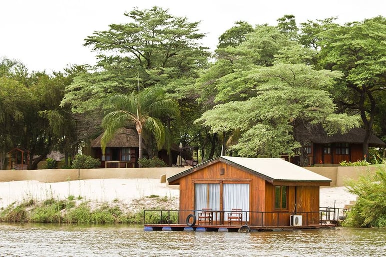 Chalet on the river at Hakusembe River Lodge