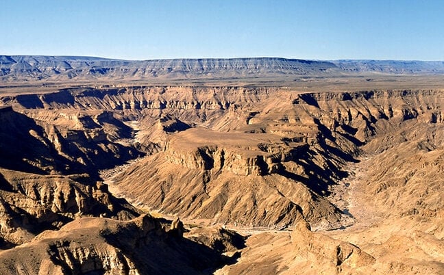 “Hell’s Bend” in the Fish River Canyon at the main viewing point.