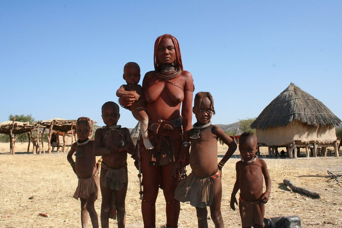 Himba Woman and her family