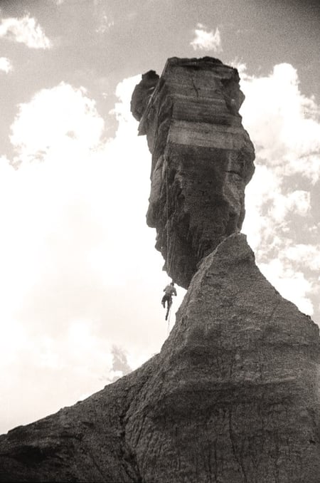 Mountain climber at Mukorob, Namibia