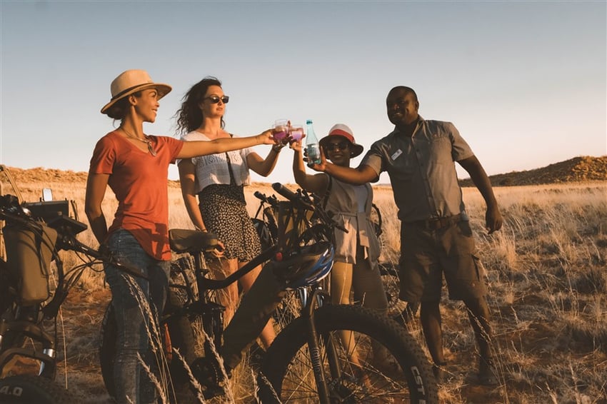 E-bike sundowner, Namibia