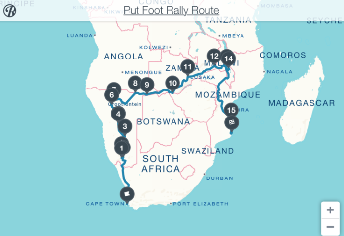 Put Foot Rally Route