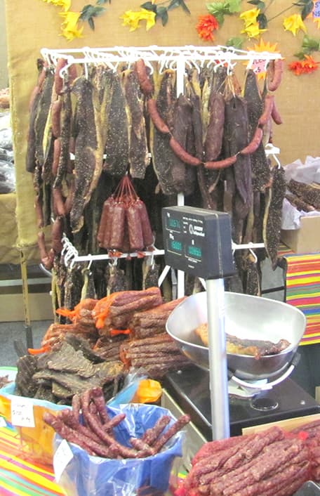 Delicately spiced biltong strips at the Biltong Festival in Windhoek.
