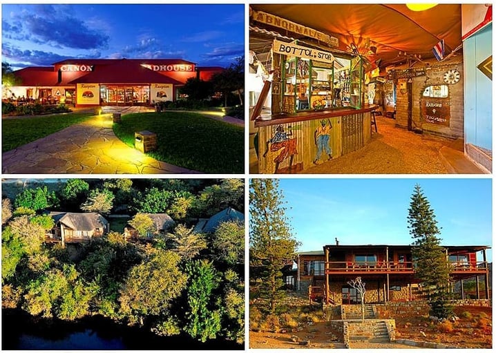 Collage of pictures : Gondwana lodges in Namibia 