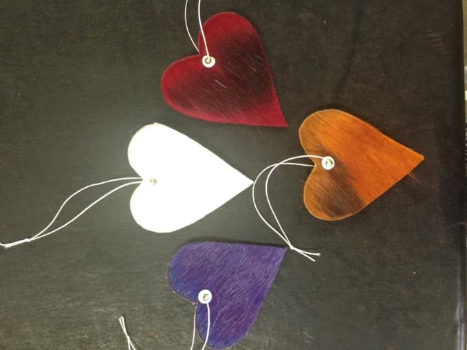 Dyed Springbok hearts