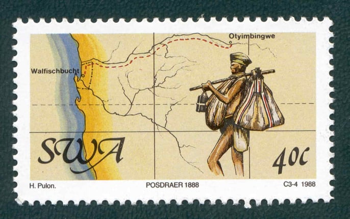 Postal runner, artist: Heinz Pulon, issued 1988