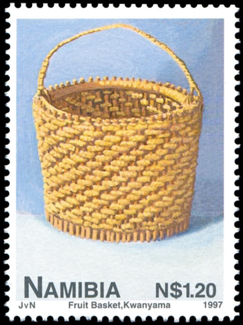 Fruit basket, Kwanyama, issued in 1997, artist: Johan van Niekerk