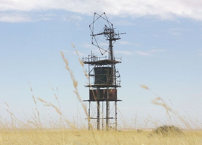 Tower in a grassy plain, Namibia