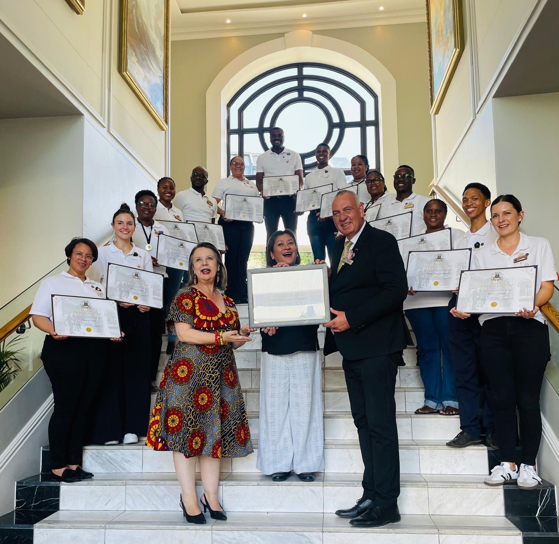 A number of the graduating participants alongside SABA representatives. 