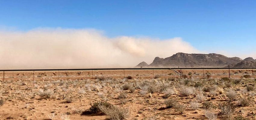 Sandsturm Aus Namib-Wüste Namibia