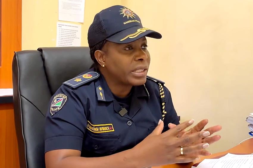 Erfolgreiche erste Bilanz nach nur vier Monaten Leiterin der NamPol Tourism Protection Unit Hauptkommissarin Christina van Dunem daFonsech-Shikongo im Interview über ihre Arbeit Foto Screenshot aus Bericht von One Africa