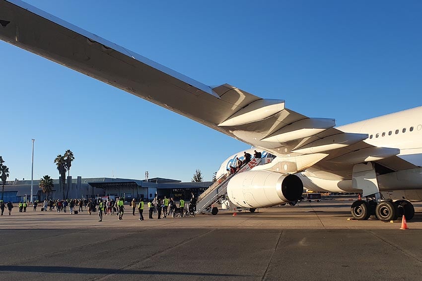 Kerosin-Engpass auf Internationalen Flughafen Hosea Kutako HKIA bei Windhoek Grund Lieferant Vivo Energy Namibia hatte eine Lieferung wegen mangelnder Qualität zurückgesandt Foto Juni 2025 nur zur Illustration Sven-Eric Stender